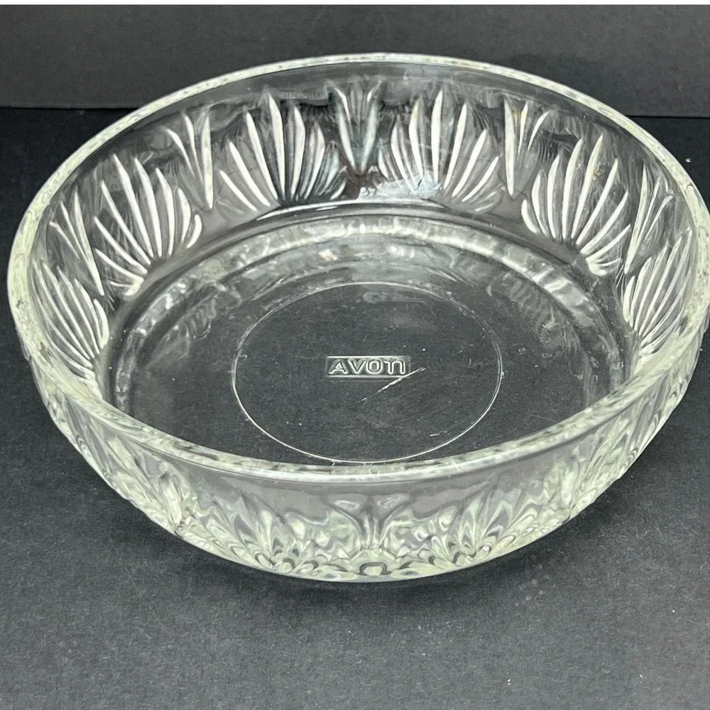 Glass Bowl Avon Fan Pattern Vintage 5 5 inch Clear Decorative Dish Home Decor
